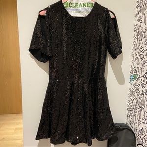 Miss Behave Black Sequin Romper